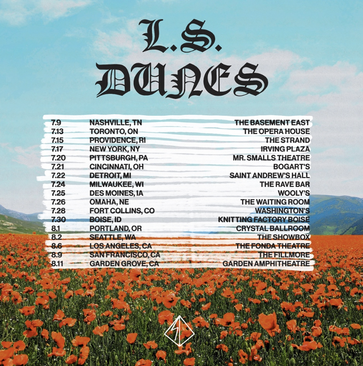L.S. Dunes US Tour flyer for "Grey Veins" coverage