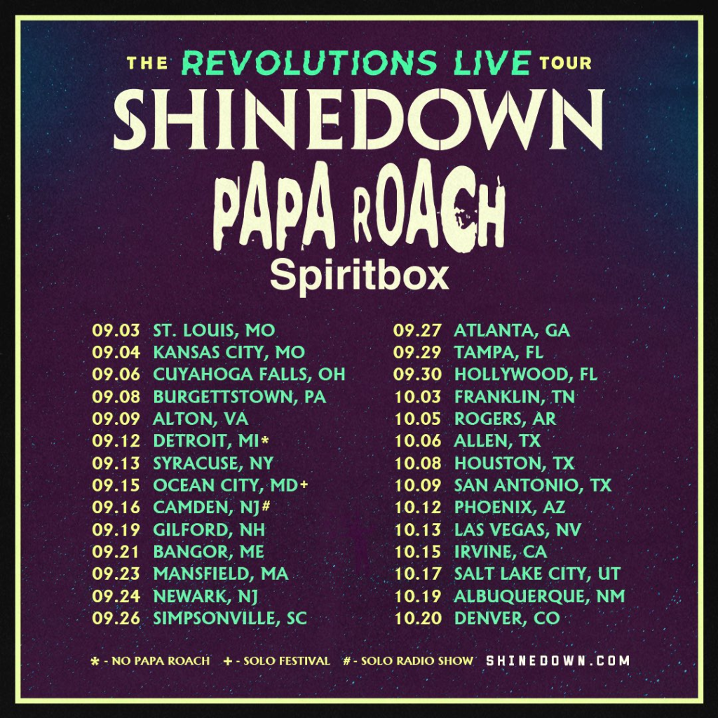 Shinedown The Revolutions Live Tour Flyer 